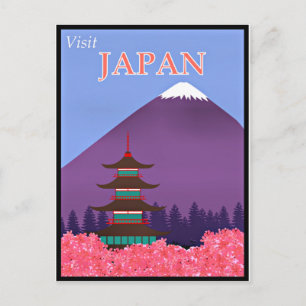 Vintage Reiseplakat, Japan besuchen Postkarte
