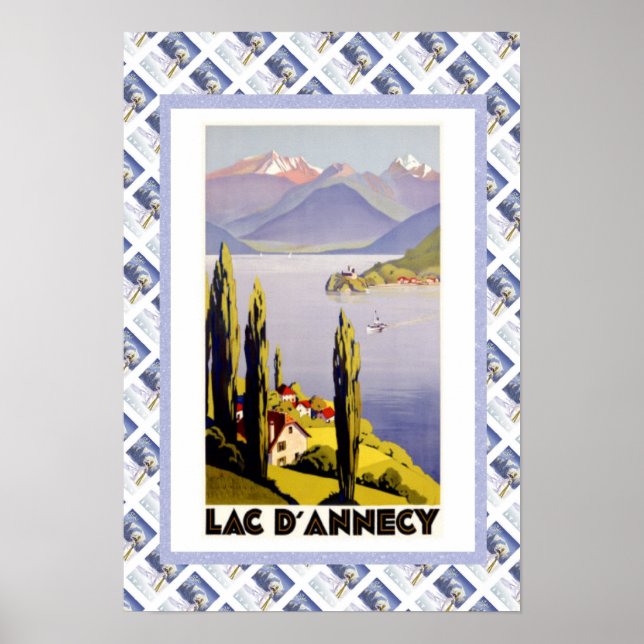 Vintage Reiseplakat, Lac d'Annecy Poster (Vorne)
