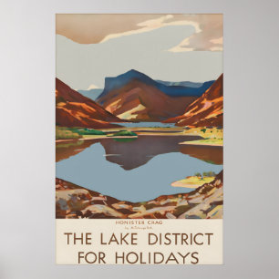 Vintage-Reiseplakat Lake District England Poster