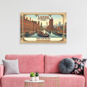 Vintage-Reiseplakat Leeds England Leinwanddruck