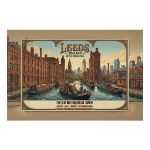 Vintage-Reiseplakat Leeds England Poster