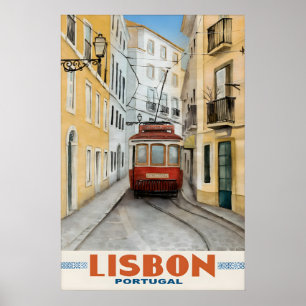 Vintage-Reiseplakat Lissabon Portugal Druck Poster
