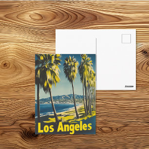 Vintage-Reiseplakat Los Angeles Strand Postkarte