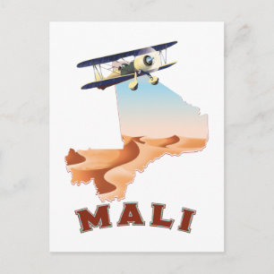 Vintage-Reiseplakat Mali-Karte Postkarte
