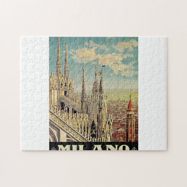 Vintage Reiseplakat Milano milan Puzzle (Horizontal)