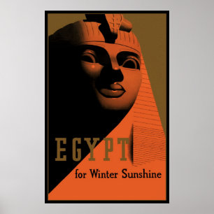 Vintage‑Reiseplakat mit Sphinx, Ägypten, Afrika Poster