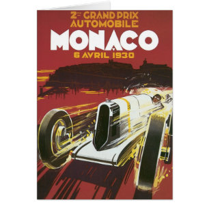 Vintage‑Reiseplakat, Monaco‑Grand‑Prix‑Autorennen