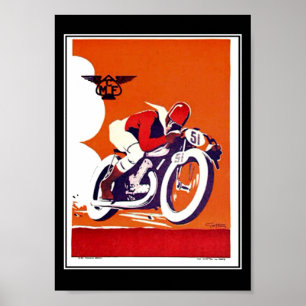 Vintage-Reiseplakat Motorradrennen Poster