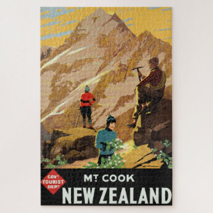 Vintage-Reiseplakat Mount Cook Neuseeland Puzzle