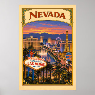 Vintage-Reiseplakat Nevada Las Vegas Poster