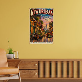 Vintage-Reiseplakat New Orleans Louisiana Jazz-Wan Poster