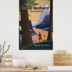 Vintage-Reiseplakat Pazifischer Nordwesten 1925 Zu Poster