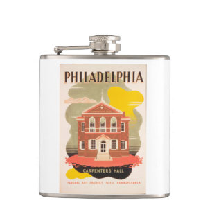 Vintage-Reiseplakat Philadelphia Flachmann