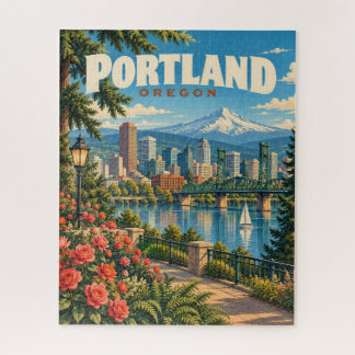 Vintage-Reiseplakat Portland Oregon City Puzzle