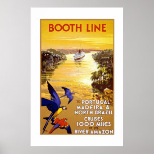 Vintage-Reiseplakat Portugal Brasilien Poster