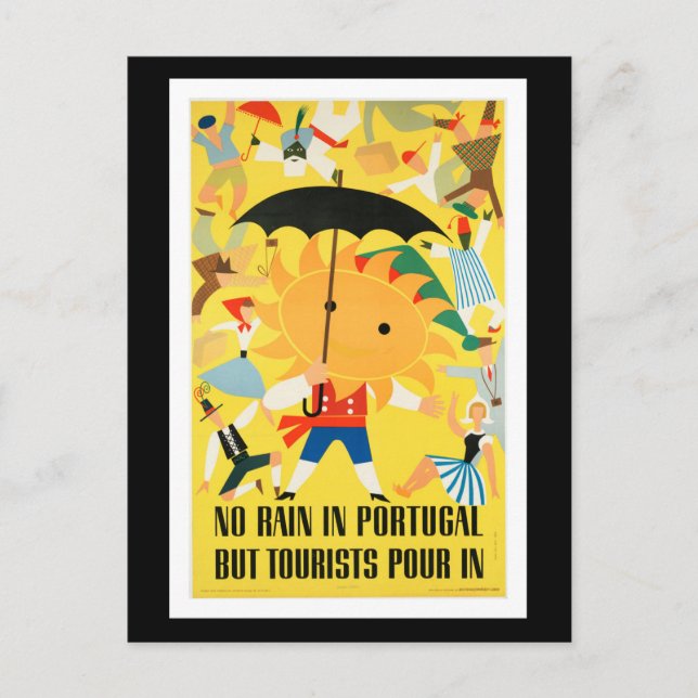 Vintage Reiseplakat - Portugal, Postkarte (Vorderseite)