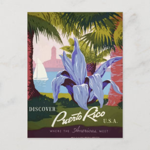 Vintage Reiseplakat Puerto Rico Postkarte