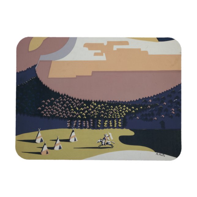 Vintage Reiseplakat Reiseförderung nach Montana Magnet (Horizontal)