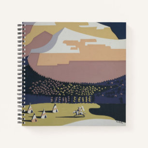 Vintage Reiseplakat Reiseförderung nach Montana Notizbuch