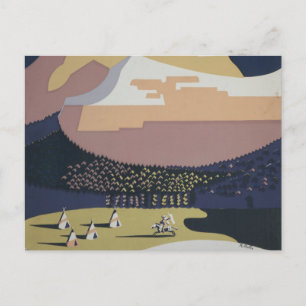 Vintage Reiseplakat Reiseförderung nach Montana Postkarte