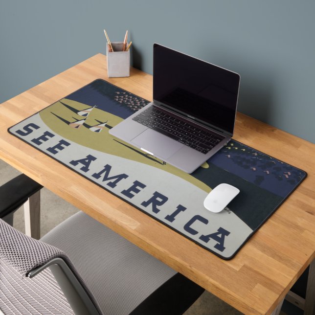 Vintage Reiseplakat Reiseförderung nach Montana Schreibtischunterlage (Büro 2)