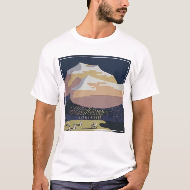 Vintage Reiseplakat Reiseförderung nach Montana T-Shirt (Vorderseite)