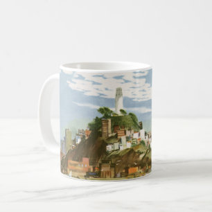 Vintage-Reiseplakat San Francisco Bay Ferryboat Kaffeetasse