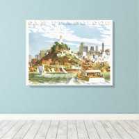 Vintage-Reiseplakat San Francisco Bay Ferryboat