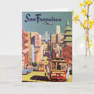Vintage-Reiseplakat San Francisco Cable Cars Karte