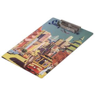 Vintage-Reiseplakat San Francisco Cable Cars Klemmbrett