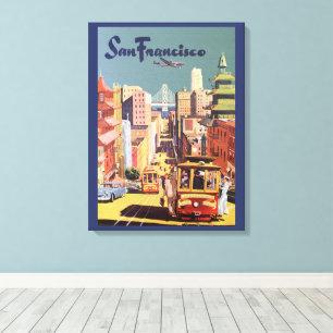 Vintage-Reiseplakat San Francisco Cable Cars Kunst Leinwanddruck