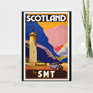 Vintage-Reiseplakat Schottland, Karte