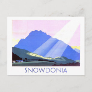 Vintage-Reiseplakat Snowdonia Wales Postkarte