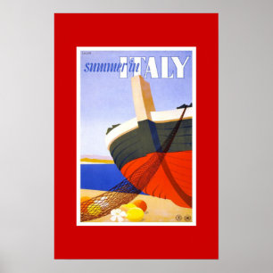 Vintage-Reiseplakat Sommer in Italien Poster