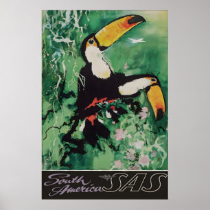 Vintage-Reiseplakat Südamerika, Druck Europa Poster