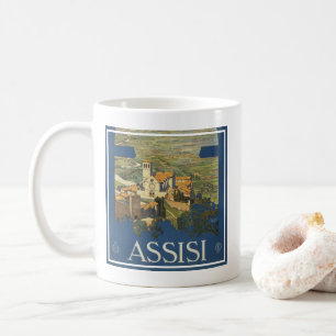 Vintage-Reiseplakat von Assisi, Italien Kaffeetasse