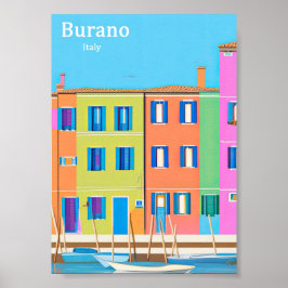 Vintage Reiseplakat von Burano Poster