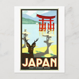 Vintage-Reiseplakat von Japan Postkarte