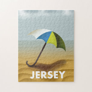 Vintage-Reiseplakat von Jersey. Puzzle