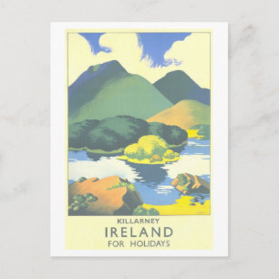 Vintage-Reiseplakat von Killarney in Irland Postkarte