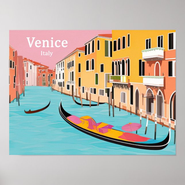 Vintage Reiseplakat von Venedig Poster (Vorne)