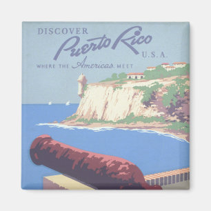 Vintage-Reiseplakat zur Förderung Puerto Ricos Magnet
