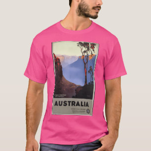Vintage-Reiseposter Blaue Berge Australien T-Shirt