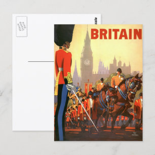 Vintage Reiseposter, britische Königsgarde Postkarte