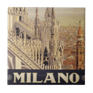 Vintage Reiseposter der Kathedrale in Mailand, Ita Fliese