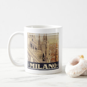 Vintage Reiseposter der Kathedrale in Mailand, Ita Kaffeetasse