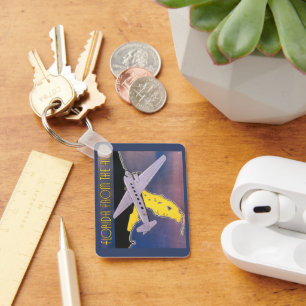 Vintage-Reiseposter, Florida aus der Luft Flugzeug Schlüsselanhänger