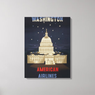 Vintage Reiseposter für American Airlines Leinwanddruck
