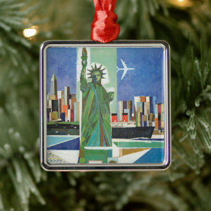 Vintage Reiseposter für American Airlines Ornament Aus Metall