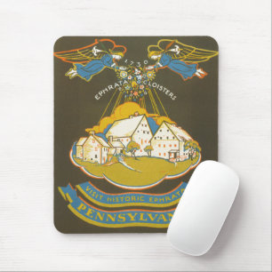 Vintage Reiseposter für das Ephrata Cloister Mousepad